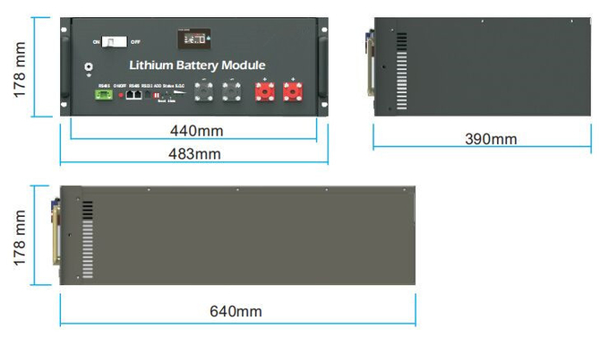 Μαύρο Lifepo4 μπαταριών πακέτων 24v 100ah πακέτο 0 μπαταριών λι ιονικό επανακαταλογηστέο
