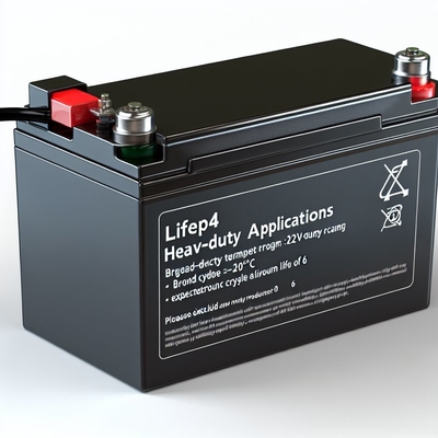 Heavy Duty Applications 12V LiFePO4 Battery Pack -20°C To 60°C Expected Cycle Life Round 6