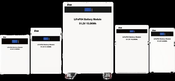 G TECH 51.2V 200Ah 10KWH Τείχος LiFePO4 μπαταρία με μακρύ κύκλο ζωής για αποθήκευση ηλιακής ενέργειας