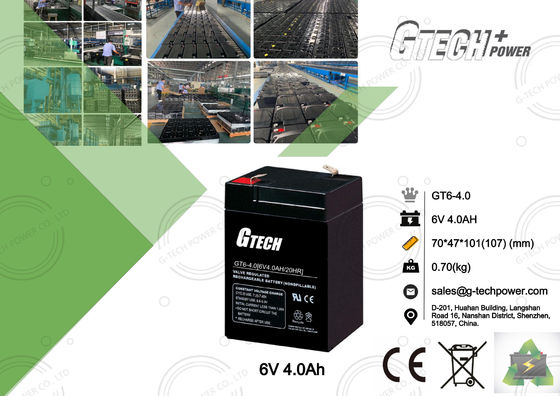 Σφραγισμένη όξινη μπαταρία 6v 4ah 0.7kg για την εφαρμογή συναγερμών πυρκαγιάς, ψεκαστήρας μολύβδου συντήρησης ελεύθερη επαναφορτιζόμενη